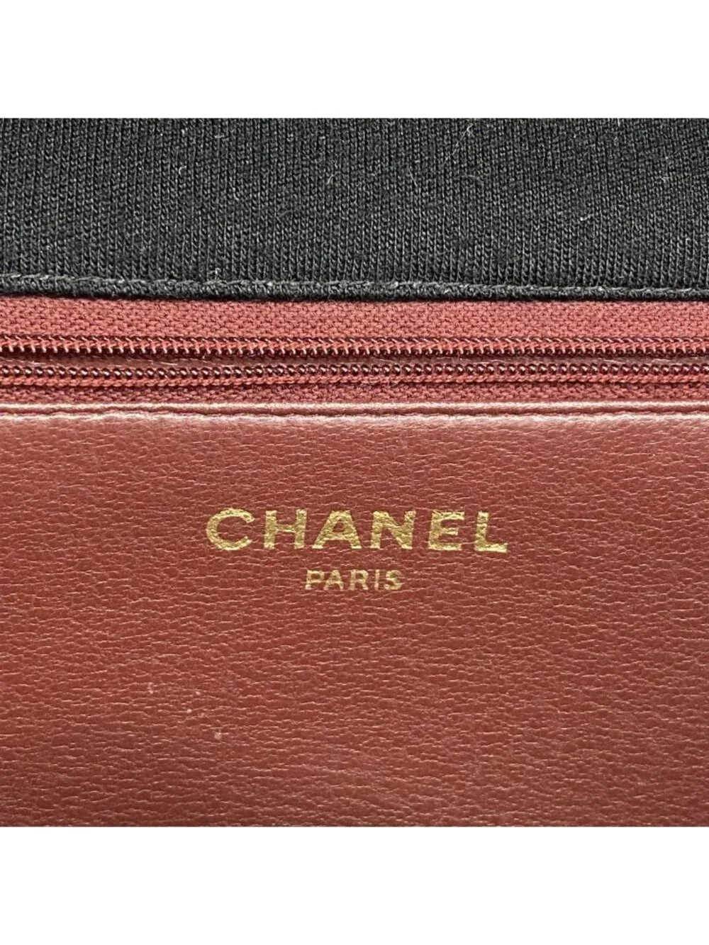 Chanel Shoulder Bag Quilted Jersey Black Gold
